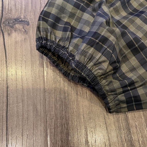 NWT H&M model-blend dress khaki green plaid - Picture 15 of 16